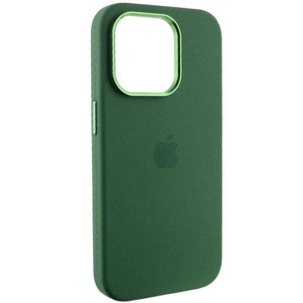 Чохол для iPhone 13 Pro Зелений Silicone Case Metal Buttons