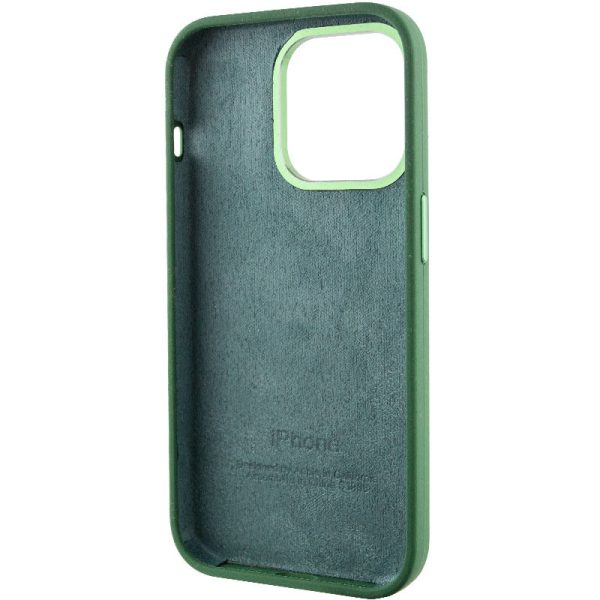 Чохол для iPhone 13 Pro Зелений Silicone Case Metal Buttons - Зображення 5