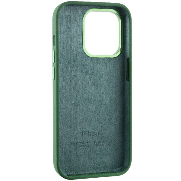 Чохол для iPhone 13 Pro Зелений Silicone Case Metal Buttons - Зображення 6