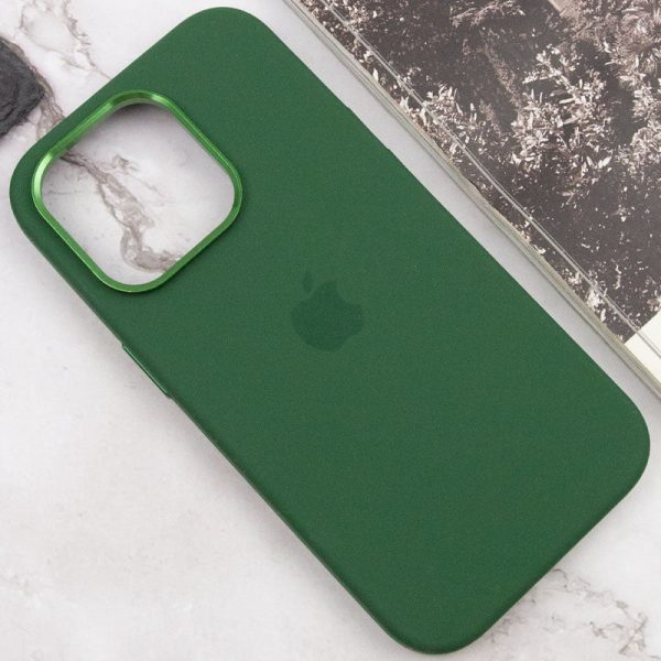 Чохол для iPhone 13 Pro Зелений Silicone Case Metal Buttons - Зображення 7