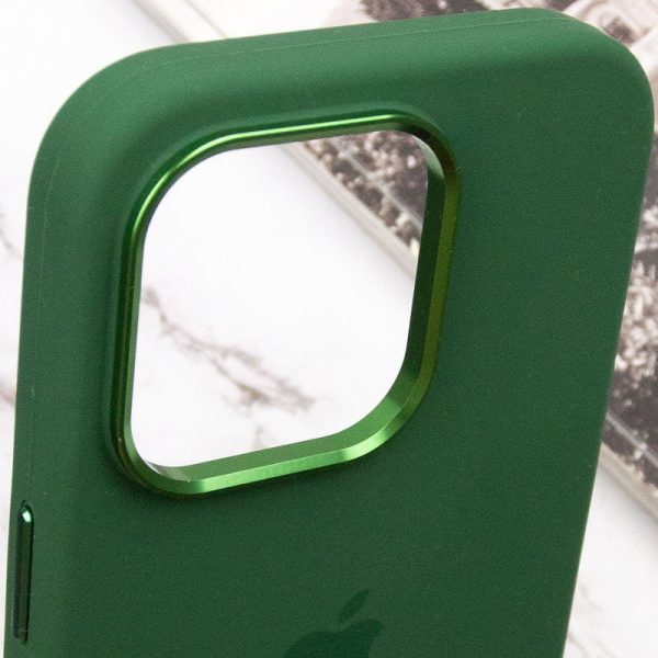 Чохол для iPhone 13 Pro Зелений Silicone Case Metal Buttons - Зображення 8