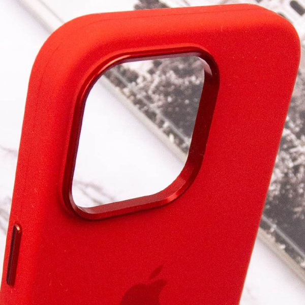Чохол для iPhone 13 Pro Червоний Silicone Case Metal Buttons - Зображення 8