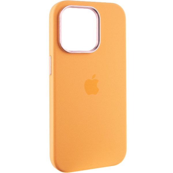 Чохол для iPhone 13 Pro Помаранчевий Silicone Case Metal Buttons