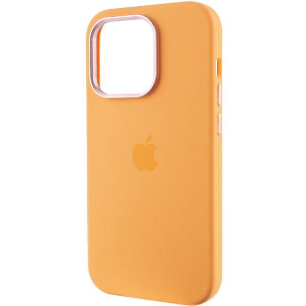 Чохол для iPhone 13 Pro Помаранчевий Silicone Case Metal Buttons - Зображення 3