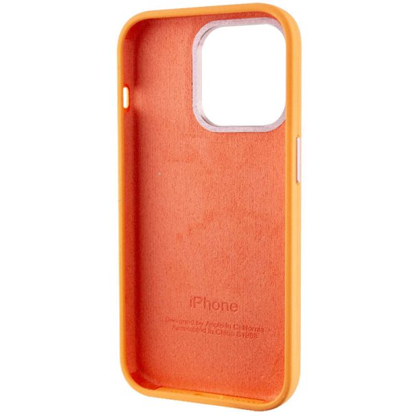 Чохол для iPhone 13 Pro Помаранчевий Silicone Case Metal Buttons - Зображення 5