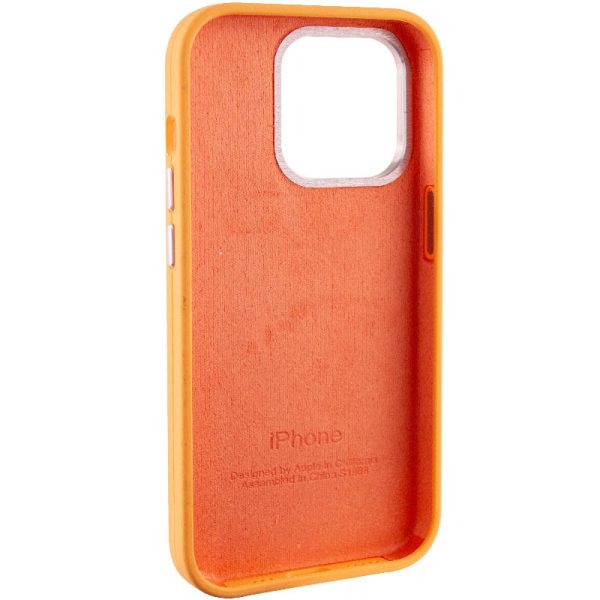 Чохол для iPhone 13 Pro Помаранчевий Silicone Case Metal Buttons - Зображення 6
