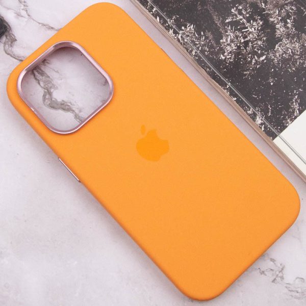 Чохол для iPhone 13 Pro Помаранчевий Silicone Case Metal Buttons - Зображення 7