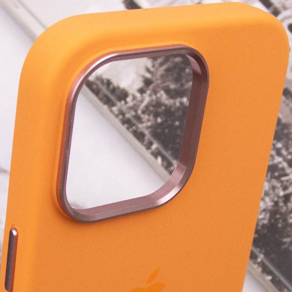Чохол для iPhone 13 Pro Помаранчевий Silicone Case Metal Buttons - Зображення 8