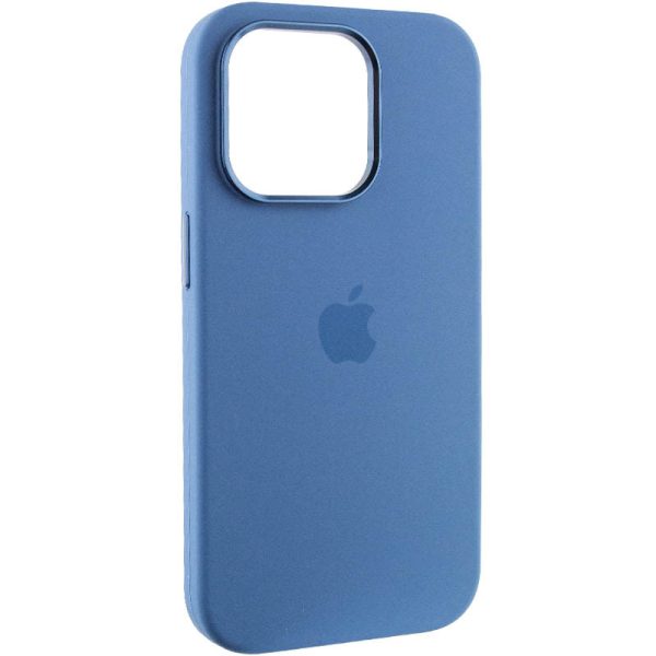 Чохол для iPhone 13 Pro Синій Silicone Case Metal Buttons