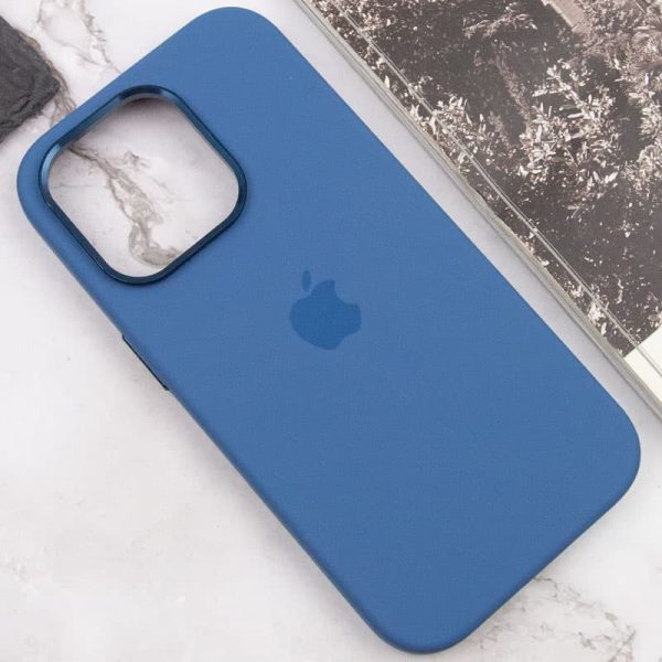 Чохол для iPhone 13 Pro Синій Silicone Case Metal Buttons - Зображення 7