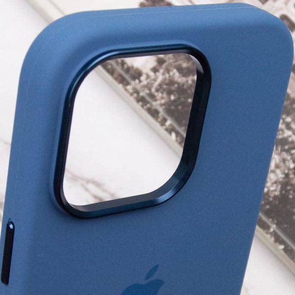 Чохол для iPhone 13 Pro Синій Silicone Case Metal Buttons - Зображення 8