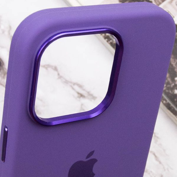 Чохол для iPhone 13 Pro Фіолетовий Silicone Case Metal Buttons - Зображення 8