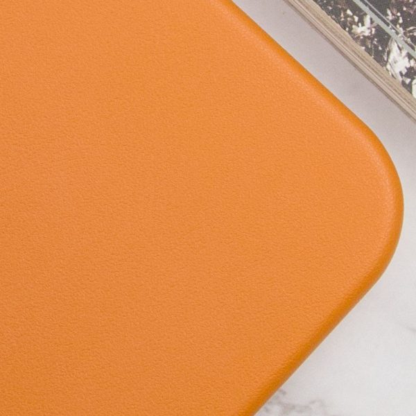 Шкіряний чохол для Apple iPhone 14 Pro Max Золотийen Коричневий Leather Case with MagSafe and Animation - Зображення 3