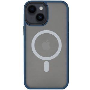 Чохол для iPhone 14 Plus Синій Metal Buttons with MagSafe