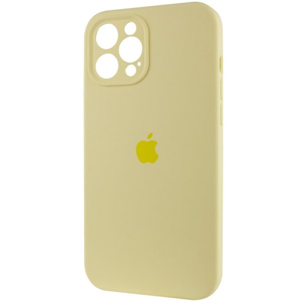 Чохол для iPhone 12 Pro Max Жовтий Silicone Case Full Camera Protective - Зображення 3