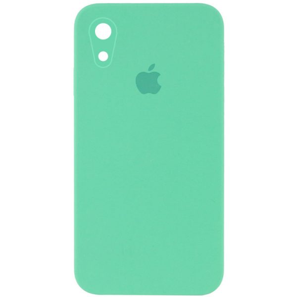 Чохол для iPhone XR Зелений Silicone Case Square Full Camera Protective