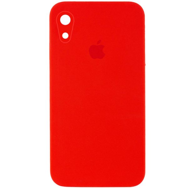 Чохол для iPhone XR Червоний Silicone Case Square Full Camera Protective