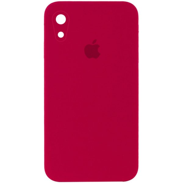 Чохол для iPhone XR Червоний Silicone Case Square Full Camera Protective
