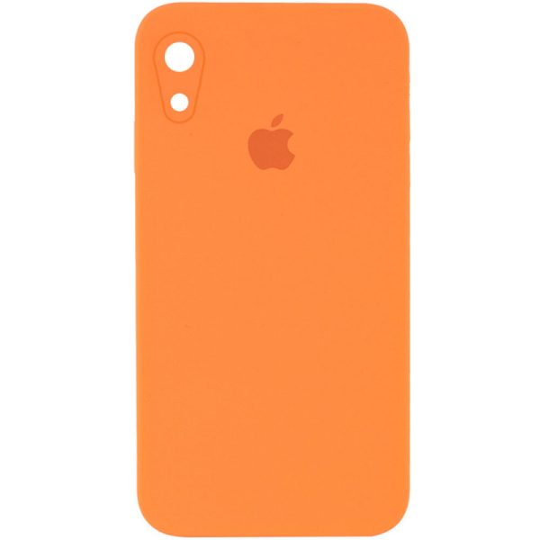 Чохол для iPhone XR Помаранчевий Silicone Case Square Full Camera Protective