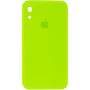 Чохол для iPhone XR Салатовий Silicone Case Square Full Camera Protective