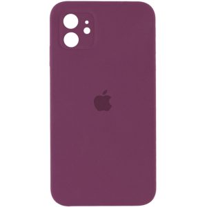 Чохол для iPhone 11 Бордовий Silicone Case Square Full Camera Protective