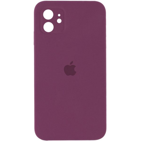 Чохол для iPhone 11 Бордовий Silicone Case Square Full Camera Protective