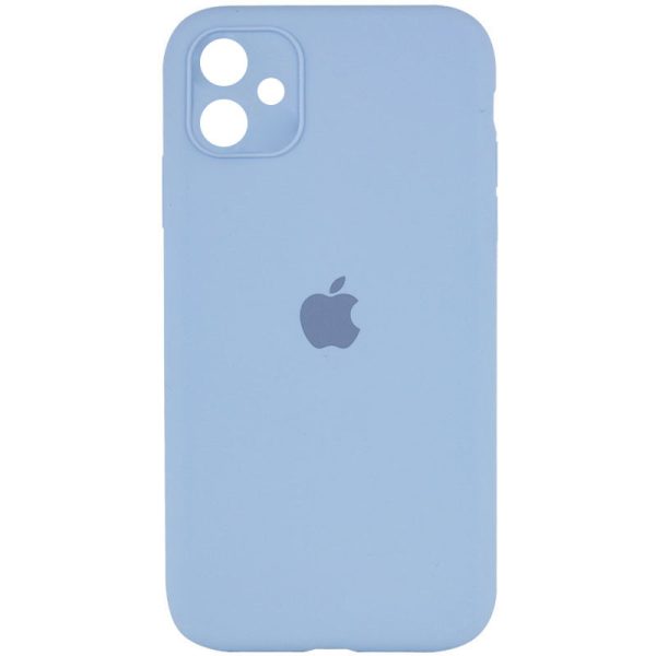 Чохол для iPhone 11 Блакитний Silicone Case Square Full Camera Protective