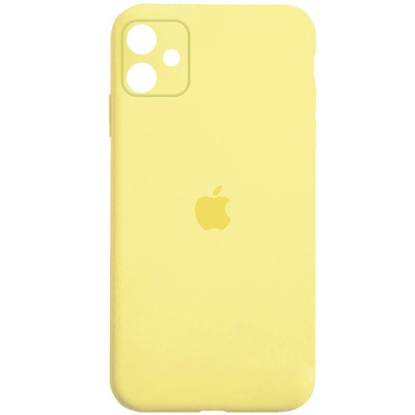 Чохол для iPhone 11 Жовтий Silicone Case Square Full Camera Protective