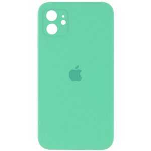 Чохол для iPhone 11 Зелений Silicone Case Square Full Camera Protective