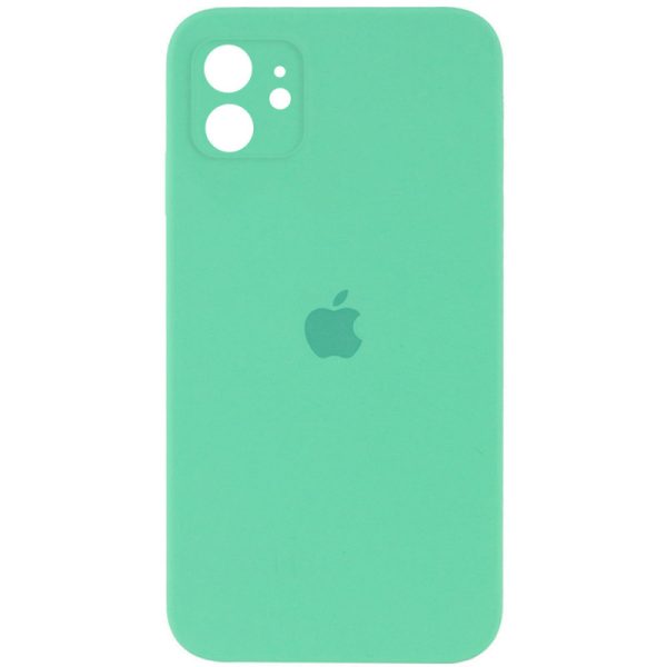 Чохол для iPhone 11 Зелений Silicone Case Square Full Camera Protective