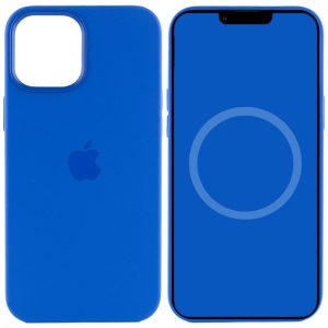 Чохол для iPhone 12 Pro Max Синій Silicone case full with Magsafe and Animation