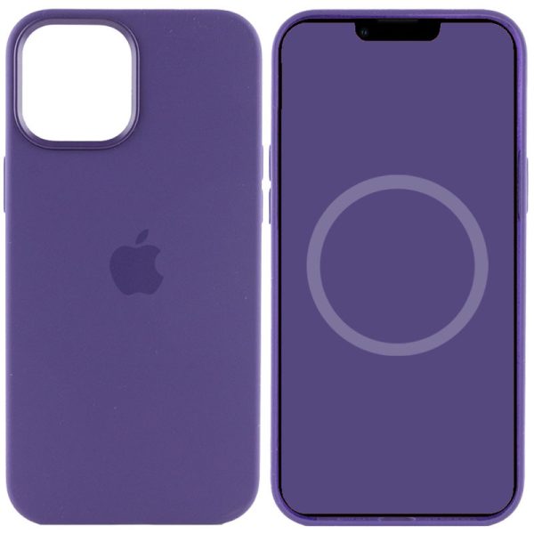 Чохол для iPhone 12 Pro Max Фіолетовий Silicone case full with Magsafe and Animation