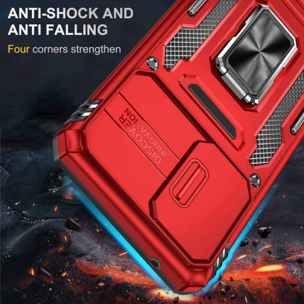 Ударостійкий чохол для Samsung Galaxy A33 5G Червоний Camshield Army Ring - Зображення 7