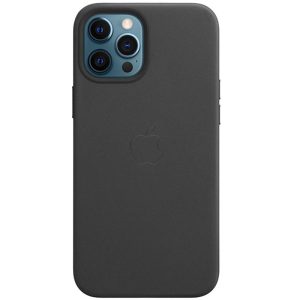 Шкіряний чохол для Apple iPhone 12 Pro / 12 Чорний Leather Case with MagSafe and Animation