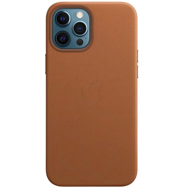 Шкіряний чохол для Apple iPhone 12 Pro / 12 Saddle Коричневий Leather Case with MagSafe and Animation