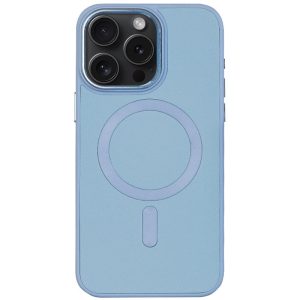 Шкіряний чохол для Apple iPhone 12 Pro Max Блакитний Bonbon Leather Metal Style with MagSafe