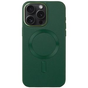 Шкіряний чохол для Apple iPhone 12 Pro Max Зелений Bonbon Leather Metal Style with MagSafe