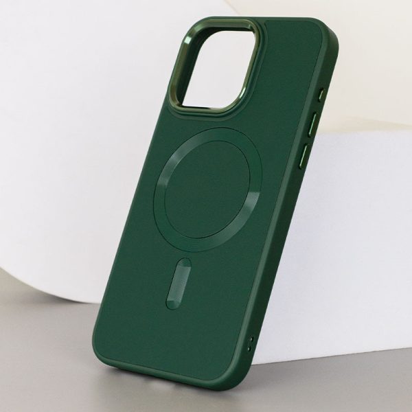 Шкіряний чохол для Apple iPhone 12 Pro Max Зелений Bonbon Leather Metal Style with MagSafe - Зображення 3
