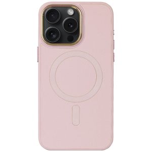 Шкіряний чохол для Apple iPhone 12 Pro Max Рожевий Bonbon Leather Metal Style with MagSafe