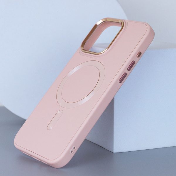 Шкіряний чохол для Apple iPhone 12 Pro Max Рожевий Bonbon Leather Metal Style with MagSafe - Зображення 3