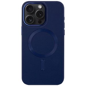 Шкіряний чохол для Apple iPhone 12 Pro Max Синій Bonbon Leather Metal Style with MagSafe
