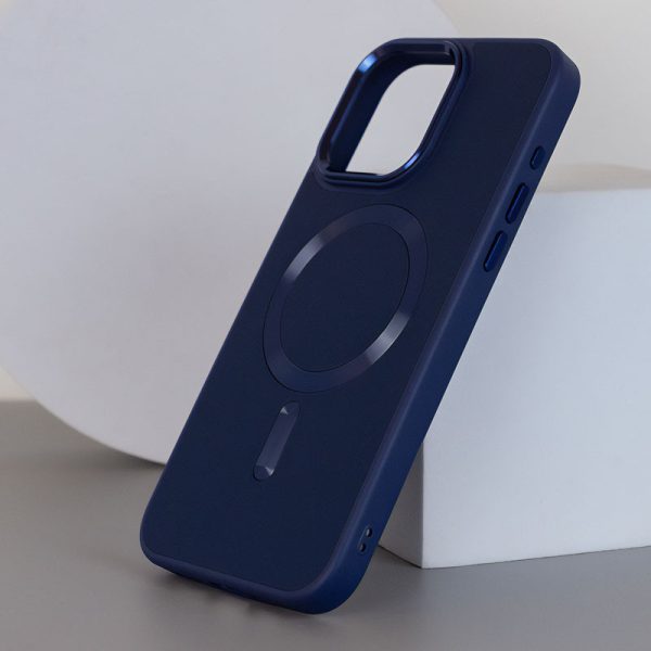 Шкіряний чохол для Apple iPhone 12 Pro Max Синій Bonbon Leather Metal Style with MagSafe - Зображення 3