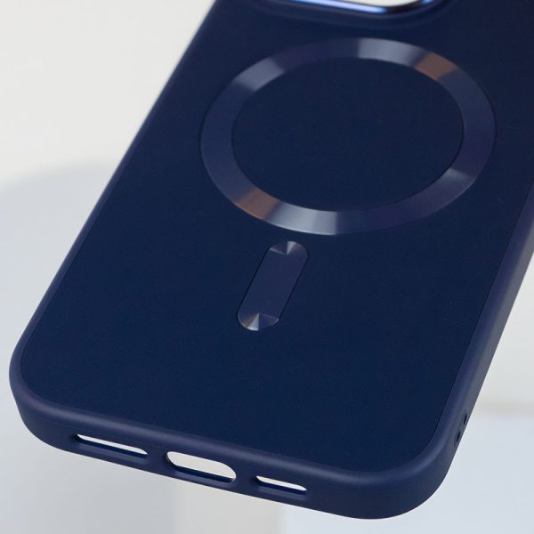 Шкіряний чохол для Apple iPhone 12 Pro Max Синій Bonbon Leather Metal Style with MagSafe - Зображення 4