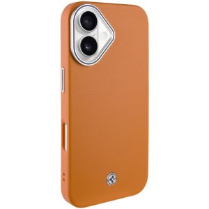 Чохол для iPhone 16 Plus Коричневий PC+Leather SGP with MagSafe