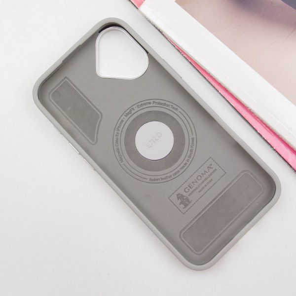 Чохол для iPhone 16 Plus Сірий PC+Leather SGP with MagSafe - Зображення 3