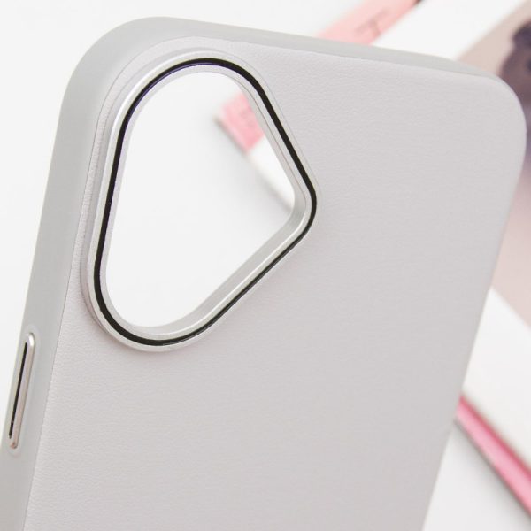 Чохол для iPhone 16 Plus Сірий PC+Leather SGP with MagSafe - Зображення 4
