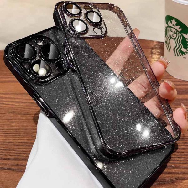 Чохол для iPhone 14 Pro Чорний TPU+PC Glittershine - Зображення 3