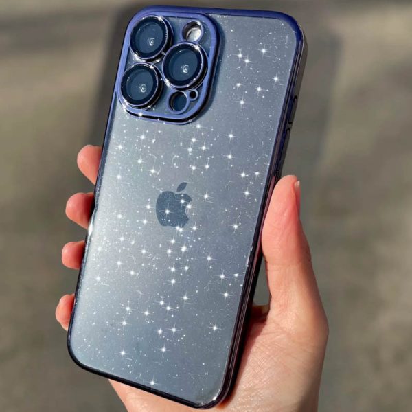Чохол для iPhone 14 Pro Синій TPU+PC Glittershine - Зображення 2