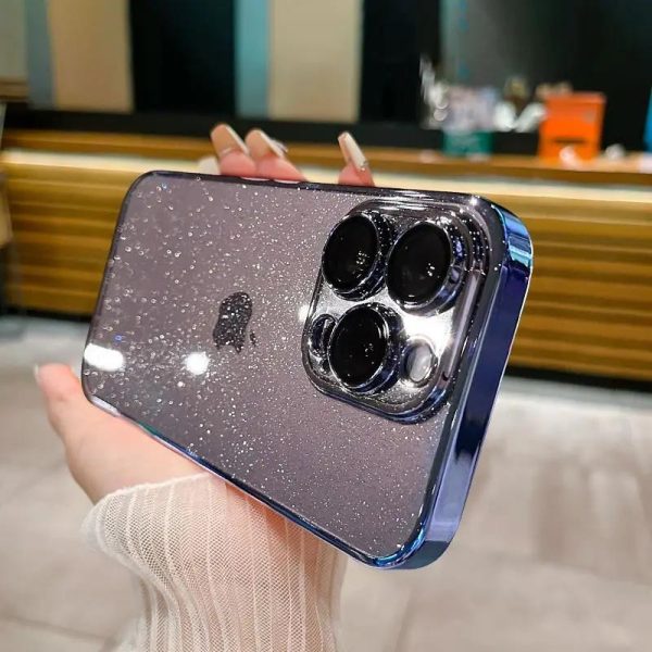 Чохол для iPhone 14 Pro Синій TPU+PC Glittershine - Зображення 4