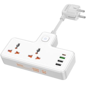 Зарядний пристрій Hoco AC12A Reise (PD30W/1C3A) +Socket